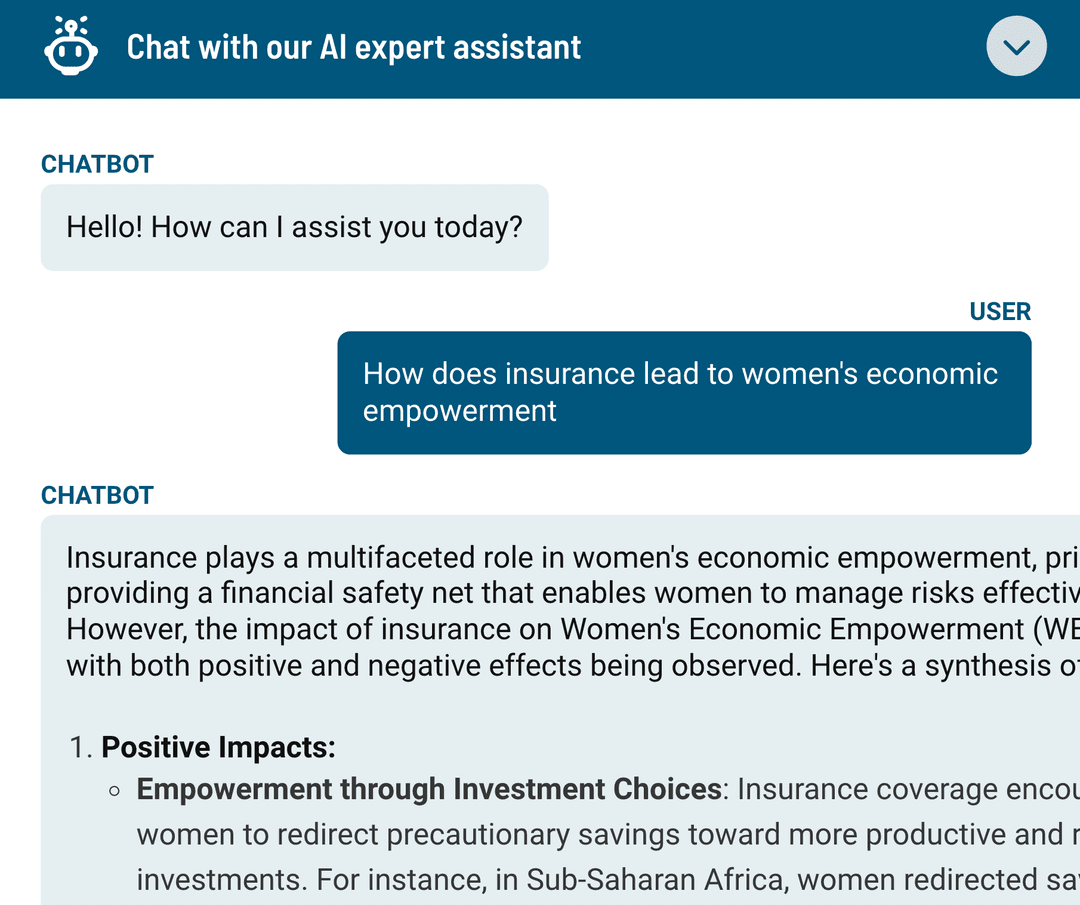 Screenshot showing the Insights panel within the Impact Pathfinder tool.